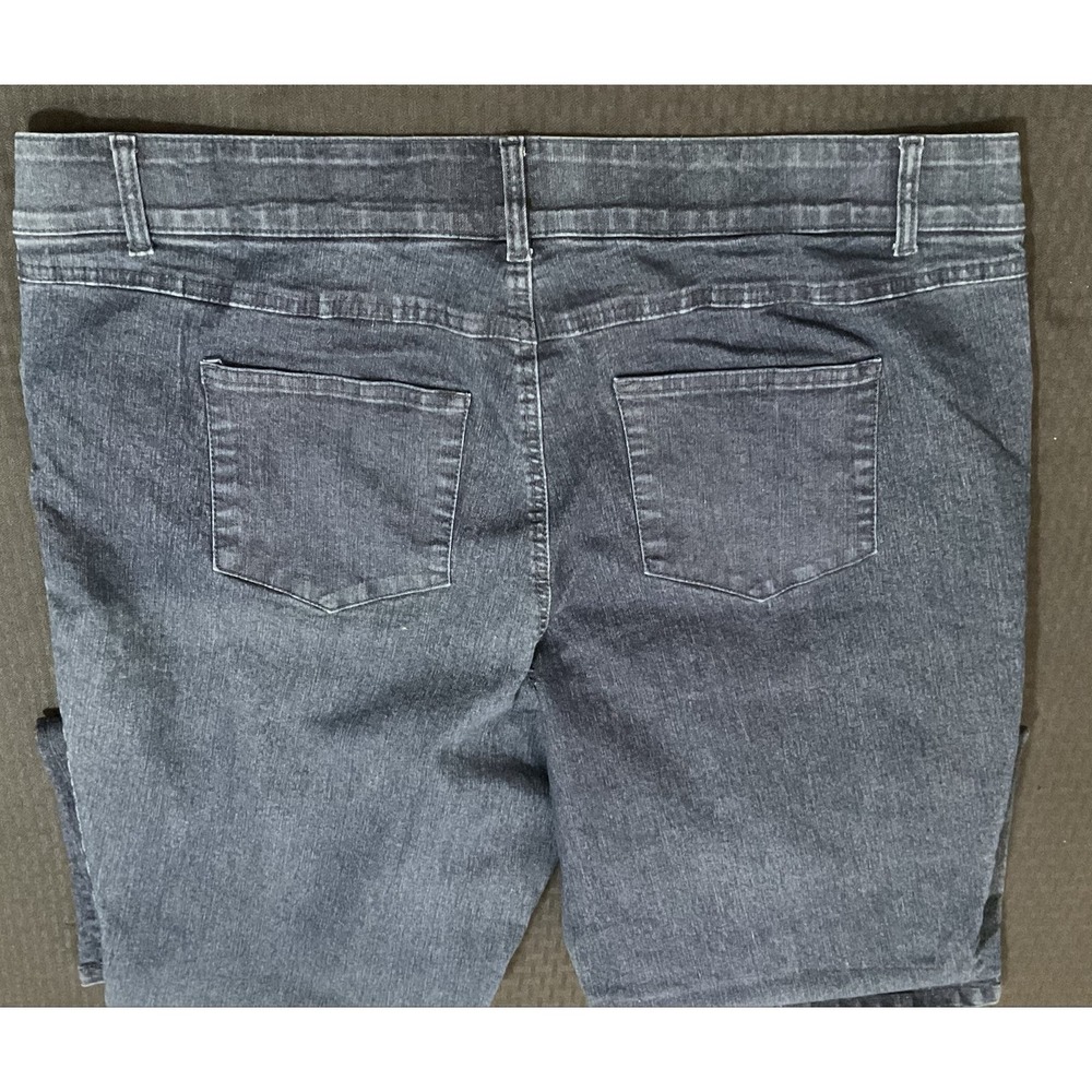 Woman Within Straight Jeans Womens 22W Blue Dark Wash High Rise Stretch 44x30 - Picture 6 of 10